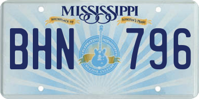 MS license plate BHN796