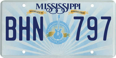 MS license plate BHN797