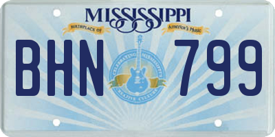 MS license plate BHN799