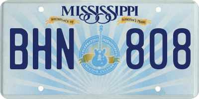 MS license plate BHN808
