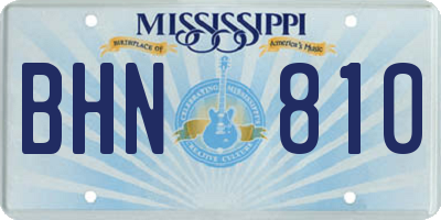 MS license plate BHN810