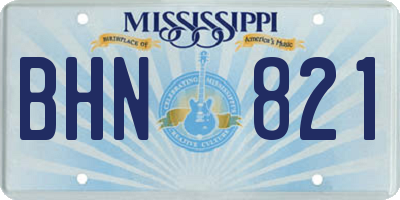 MS license plate BHN821