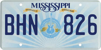 MS license plate BHN826