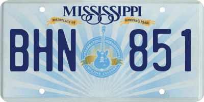 MS license plate BHN851