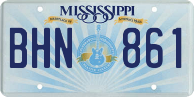 MS license plate BHN861