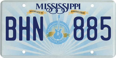 MS license plate BHN885