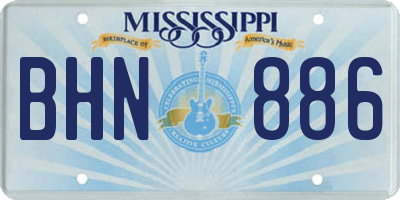 MS license plate BHN886