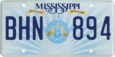 MS license plate BHN894