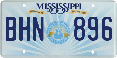 MS license plate BHN896
