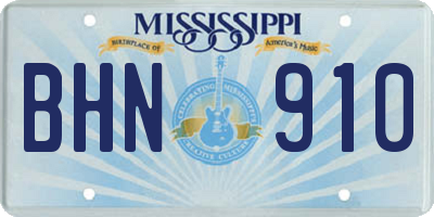 MS license plate BHN910