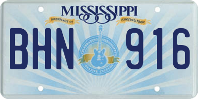 MS license plate BHN916