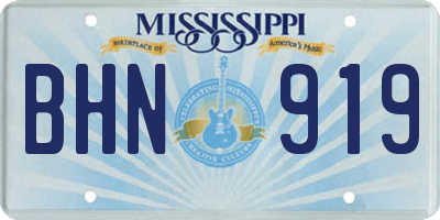 MS license plate BHN919