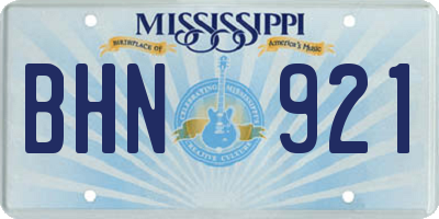 MS license plate BHN921