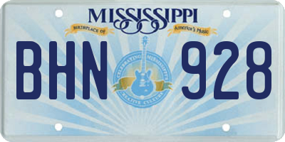 MS license plate BHN928