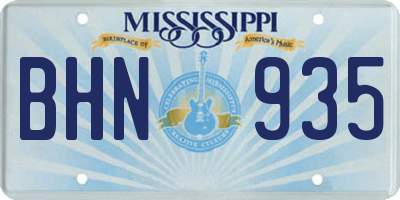 MS license plate BHN935