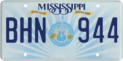 MS license plate BHN944