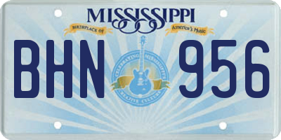 MS license plate BHN956