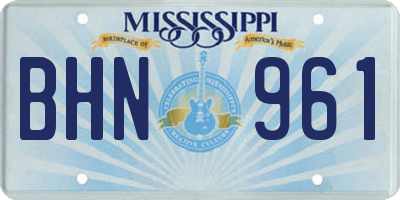 MS license plate BHN961