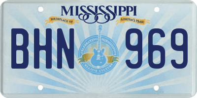 MS license plate BHN969