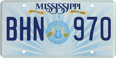MS license plate BHN970