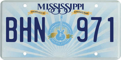 MS license plate BHN971