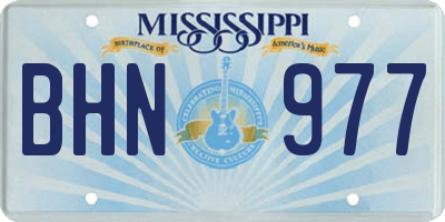 MS license plate BHN977
