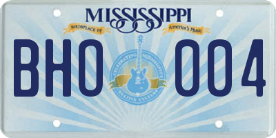 MS license plate BHO004