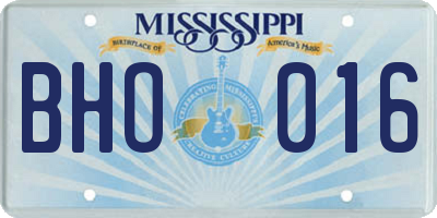 MS license plate BHO016