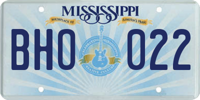 MS license plate BHO022