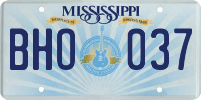 MS license plate BHO037