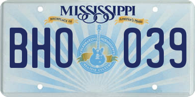 MS license plate BHO039