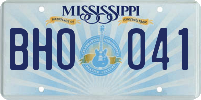 MS license plate BHO041