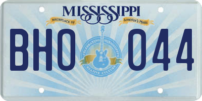 MS license plate BHO044