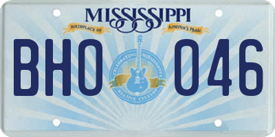MS license plate BHO046