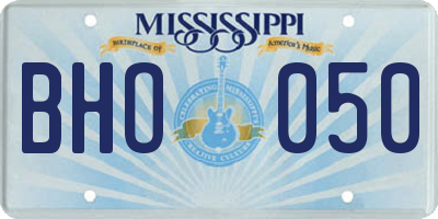 MS license plate BHO050