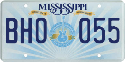 MS license plate BHO055