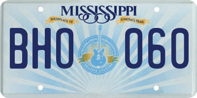 MS license plate BHO060