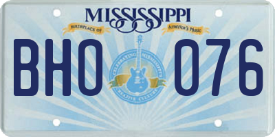 MS license plate BHO076