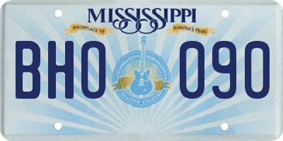 MS license plate BHO090