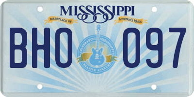 MS license plate BHO097