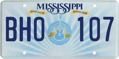 MS license plate BHO107