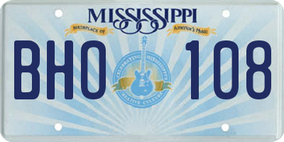 MS license plate BHO108