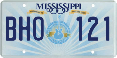 MS license plate BHO121