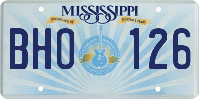 MS license plate BHO126