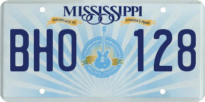 MS license plate BHO128