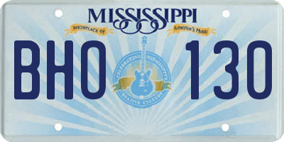 MS license plate BHO130