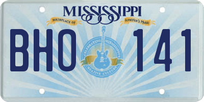 MS license plate BHO141