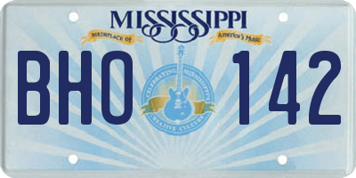MS license plate BHO142