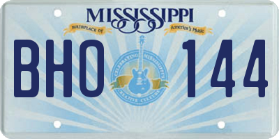MS license plate BHO144