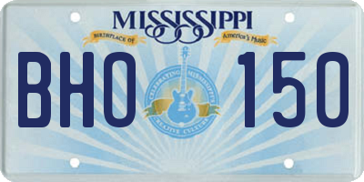 MS license plate BHO150